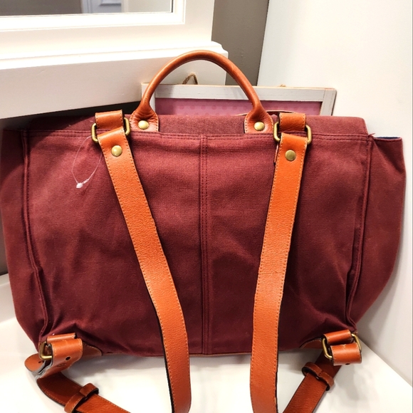 🥰 EUC Levi’s Brand Unisex Use Canvas/Genuine Leather Trim Oversized Backpack, L - Picture 7 of 14